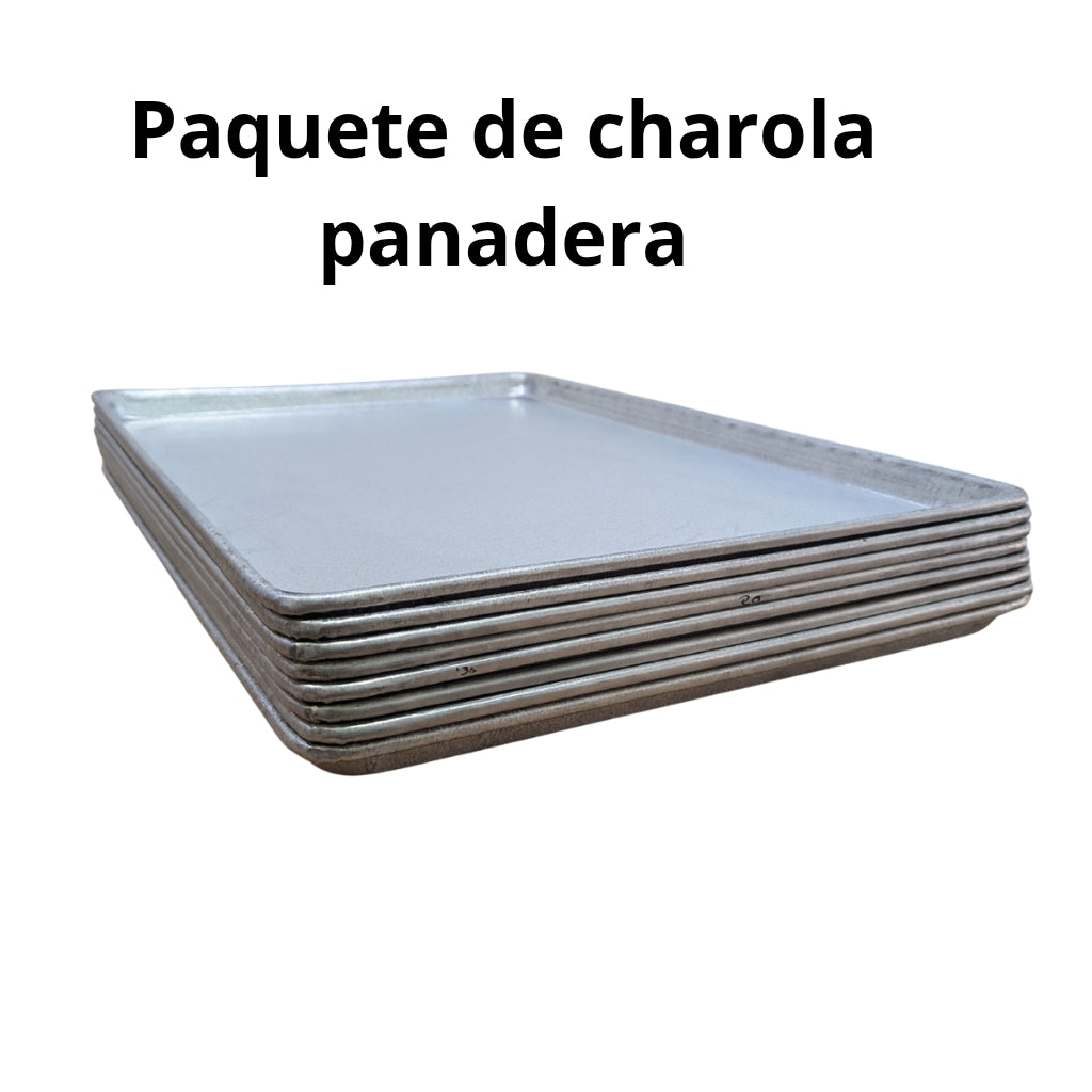 Paquete 8 charolas panaderas 45 x 65 cm