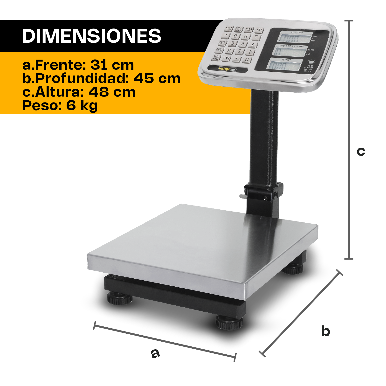 Bascula de Plataforma Acero Inoxidable 80kg BP-80